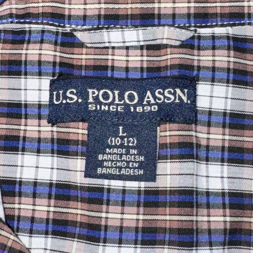 Boys, Polo by Ralph Lauren, Plaid Button-Down Shirt, Large-10/12 - Picture 8 of 9